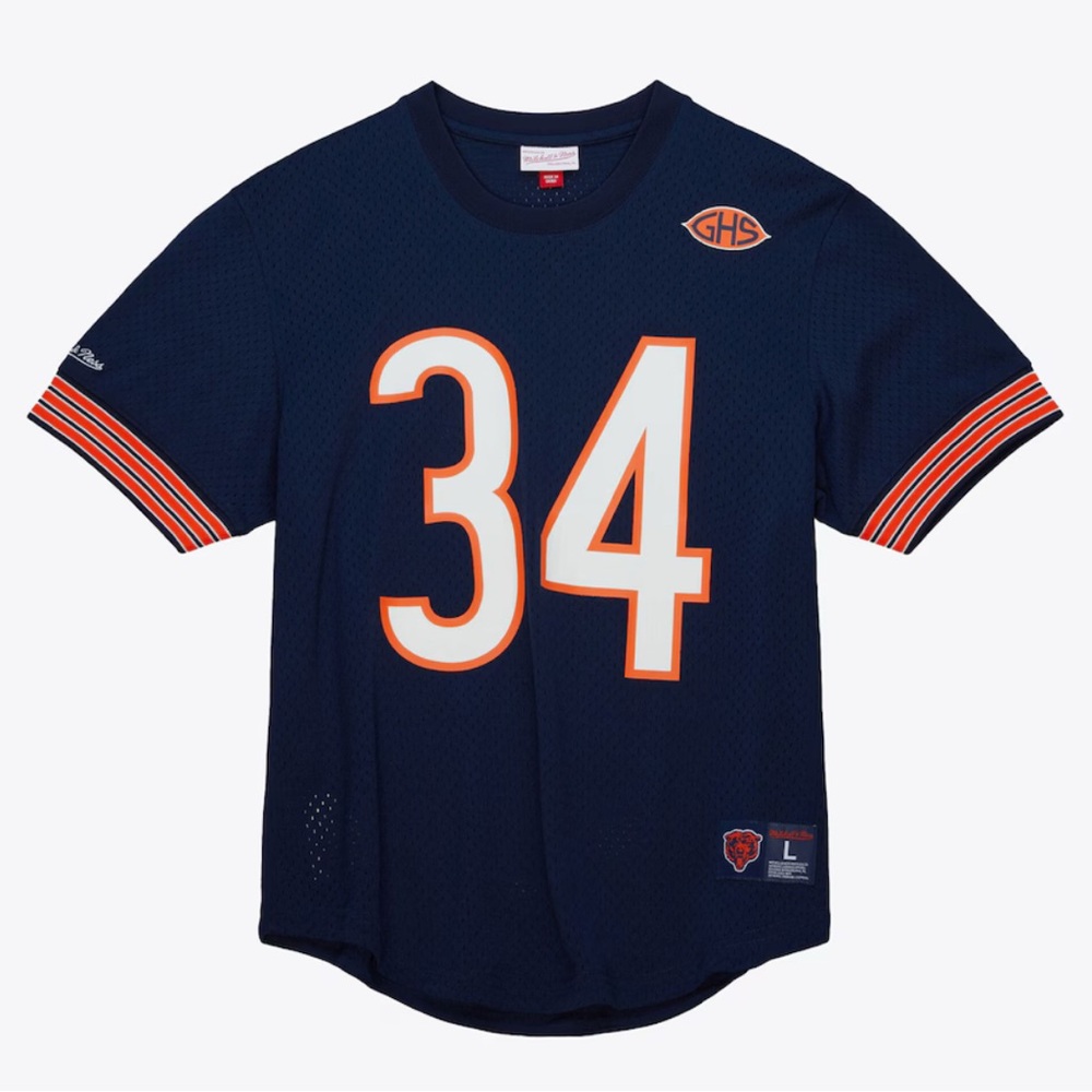 Walter Payton Chicago Bears 1983 NFL N&N Mesh Crewneck Mitchell & Ness Large